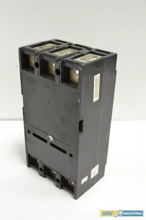 Heavy Duty Badass 3 Pole 300A 600V Molded Case Circuit Breaker showing the rear and side view, used for commercial power grids.