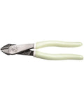 Hi Viz Glow In The Dark Diagonal Cutting Pliers 8 Inch With Short Jaws And High Leverage displayed on white background