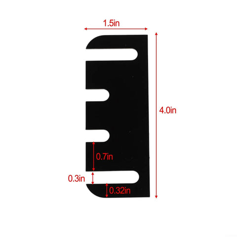 Front view of 10 Pack Door Hinge Shims 4 Inch PVC Door Repair Kit For Easy DIY Alignment Fixes, 0.030 Inch Thick, Black