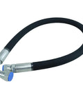 Heavy Duty Air Hose Replacement For Screw Air Compressor, Tough Pneumatic Tubing Part 85563096, black rubber tubing with metal fittings.