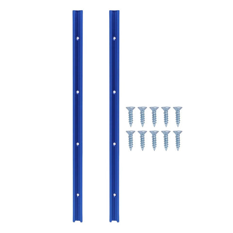 Universal Aluminum T Track 15.7 Inch Double Cut For Woodworking with screws, four mounting holes visible
