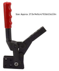 Beefy 700kg Heavy Duty Toggle Clamp With Quick Release showing red comfort grip and steel body, size 27.5x14x5cm