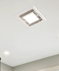 Slim 70 CFM Bathroom Exhaust Fan With LED Light 3000K Warm White 600 Lumen, Quiet 2 Sones, White Ceiling Grill in bathroom ceiling