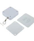 Punch-Free No-Drill Automatic Sliding Door Closer 1200G components with quiet auto return, easy setup for indoor use, white finish.