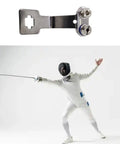 Stainless Steel Fencing Foil Socket Replacement Built To Last Heavy Duty Bracket Mount shown with fencer in action