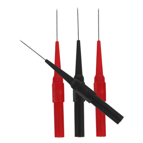 16-Piece Automotive Probe Kit For Multimeter Back Probes with red and black insulated precision detection needles.