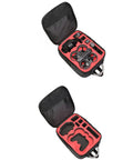 Open black and red Shoulder Bag For Avata 2 Goggles N3 Dope High Capacity Protective Travel Case with compartments for accessories.