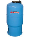 Vertical Indirect Fired Domestic Hot Water Heater With Heavy Duty Poly Tank Thick Molded Insulation, blue with top valve.