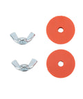 Wing nuts and washers from Universal Chrome Battery Hold Down Kit With J Hook Bolts Washers And Nuts For Cars Trucks And SUVs