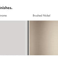 Finish options for Focus Modern Upgrade Easy Clean One Handle Tall Bathroom Sink Faucet: chrome and brushed nickel.