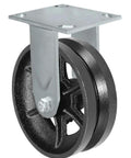 Heavy-duty V-groove wheel casters for carts and trolleys