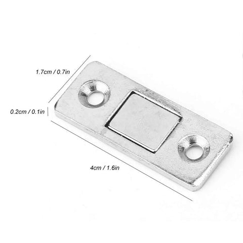 Stainless Steel Door Magnet Cabinet Catch With Heavy Duty Magnetic Closure, No Fuss Install, 1.7x4x0.2cm, ideal for secure doors