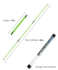 Golf Alignment Sticks 2 Pack, 48 Inch Swing Trainer, folded to 17 inches, with storage tube for practice and putting.