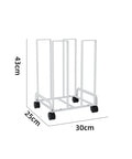 Game Changer Mobile Storage Cart And Roll Right Through Box Holder Rack Built With Slick Gliding Casters, 43cm tall, white steel.