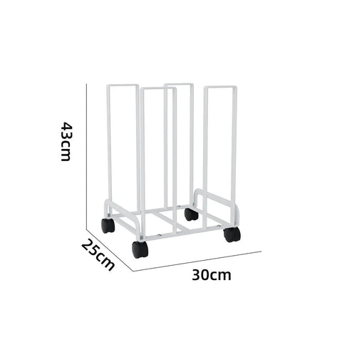 Game Changer Mobile Storage Cart And Roll Right Through Box Holder Rack Built With Slick Gliding Casters, 43cm tall, white steel.