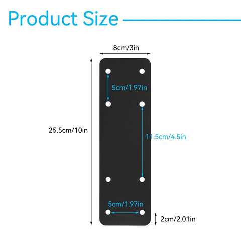 I Shape Steel Wood Mending Plate Kit, 4 Pack, 10 By 3 Inch Flat Brackets, Heavy Duty Wood Repair Connectors For Posts To Beams, Pergolas, Fences, Furniture And Decks DIY Ready