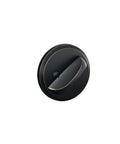 B60N BRK 716 Deadbolt With Brookshire Trim, Aged Bronze interior view showing lock mechanism detail
