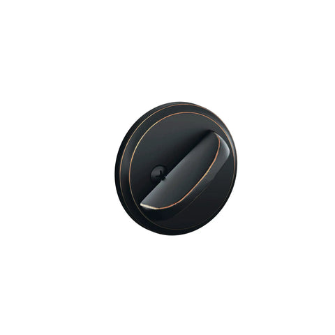 B60N BRK 716 Deadbolt With Brookshire Trim, Aged Bronze interior view showing lock mechanism detail