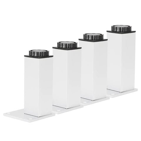 Aluminum Alloy Adjustable Furniture Feet 4 Pack For Cabinets And Sofas, 15mm Height Adjustment, Square Cabinet Legs 120mm, Oxidized Color