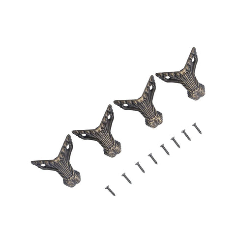 Rustproof Premium Alloy Wood Case Legs With Screws 12 Pack For Jewelry Boxes And Small Furniture Antique Elegant Look