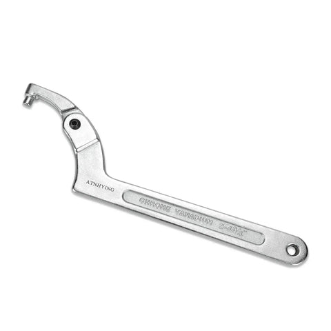 Metal spanner from 4 Piece Adjustable Spanner Wrench Set With Round Head Hooks, C Pin Wrenches For Machines, Vehicles And Mechanical Equipment