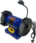 Tough As Nails Six Inch Bench Grinder With One Half Horsepower Motor And Dual Fine Coarse Grinding Wheels Paired With Led Light.