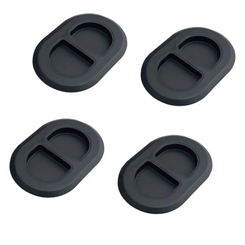 Floor Pan Drain Plug Kit For Jeep Wrangler JK JL 2014 To 2025 And Gladiator JT 2020 To 2025 4 Piece Set showing rubber plugs
