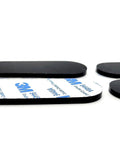 Close-up of Two And A Half Inch Oval Silicone Rubber Bumper Feet One Eighth Inch Thick With Adhesive Backing, 12-pack