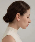 12 Pairs Pearl Stud Earrings Set For Sensitive Ears Hypoallergenic Surgical Steel Round Ball Bead Jewelry With Multiple Sizes For Matching Piercings Everyday Wear Classic Dainty Gift, 3mm pearl stud on model