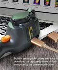 Pro Grade High Resolution Infrared Thermal Imaging Camera 320 By 240 With 3.2 Inch Color Display Model HTI 19 Enhanced shown connected to laptop.