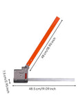 Manual Rail Cutter Tool Hand Operated Bench Rail Cutter with orange handle and measurement details
