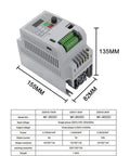 VFD Variable Frequency Drive 220V Inverter For Spindle Motor Speed Control From 0.75KW To 7.5KW 1 Phase Input 3 Phase Output AC Motor Speed Regulator For CNC Machines with dimensions