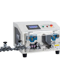 Heavy Duty Automatic Wire Stripping Machine For Copper Cable Peeling High Speed Motorized Stripper with control panel and rollers.