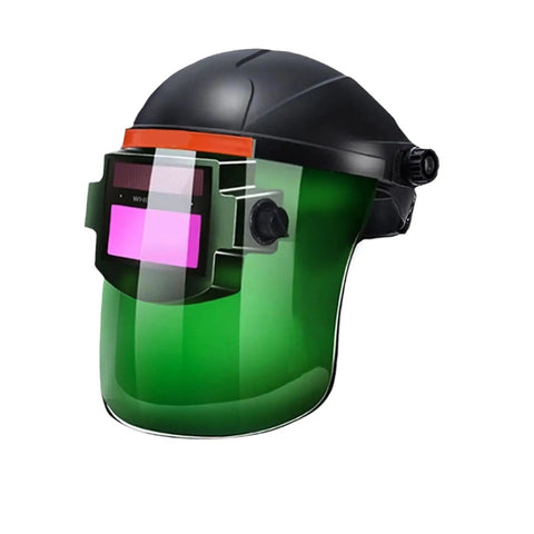 Auto Darkening Welding Helmet With Air System And True Color Viewing Shield for Industrial Metalworking Safety, green visor