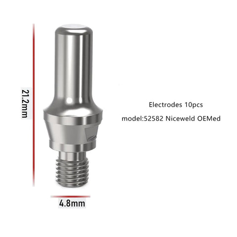 Electrode from Electrode and Shield Cap Swirl Ring Kit for IPT60 IPTM60 IPT40 PT40 Plasma Torches, 21.2mm height, 4.8mm diameter