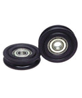U Type Groove Bearing Wheel Set 8x40x10 Mm Nylon Track Guide Roller Pulley With 8 Mm Bore And 40 Mm Diameter Low Friction Ball Raceway Precision Ground For Quiet Smooth Operation Durable Wheel For Motors, Robots, And 3D Printers Two Pack, two black wheels