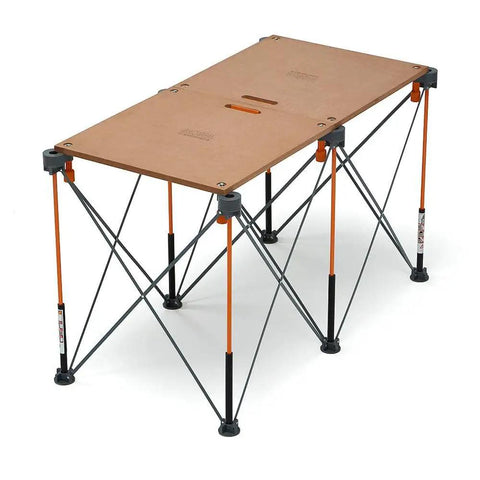 Centipede Folding Table Top For Portable Work Stand Saw Horses, 24 Inch By 48 Inch Wood Top With 6 Quick Twist Locks, Brown CT22N