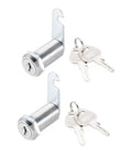 Tumbler Cam Lock Set 1-3/8 Inch Cylinder Length Fits 1-1/8 Inch Panel Thickness Keyed Different Zinc Alloy Chrome Plated Heavy Duty Cabinet And File Locks 2 Pack