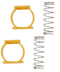 Heavy Duty Yellow Hinge Clamp Spring C Buckle For Brompton Folding Bike Repair Kit Seamless Fit No Tools Needed Plastic Steel Frame Fix Upgrade, yellow plastic rings and steel springs