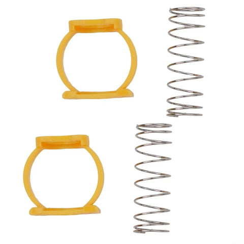 Heavy Duty Yellow Hinge Clamp Spring C Buckle For Brompton Folding Bike Repair Kit Seamless Fit No Tools Needed Plastic Steel Frame Fix Upgrade, yellow plastic rings and steel springs
