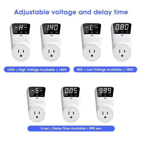 Wall Mount Surge Protector With Voltage Stabilizer And Real-Time Monitoring Fireproof UL94V-1 For Refrigerator TV And Heavy-Duty Appliances Custom Voltage 80V-140V adjustable voltage display