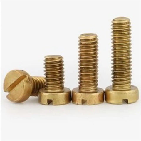Heavy Duty Solid Brass Slotted Cheese Head Machine Screws M1.2 To M8 Metric Sizes Top Shelf Hardware Kit 4mm Length, 20 Piece Pack