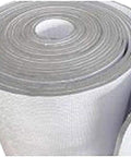 Kickass Reflective Foam Core Insulation Roll With Radiant Barrier And Vapor Block Slick White Foil Faced Heavy Duty 3 8 Inch Thick 4 Feet By 1000 Feet Long rolled up on a surface.