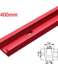 400mm Pro Grade Aluminum T Track Miter Jig Fixture for Woodworking Routers Table Saws Band Saws with dimensions diagram