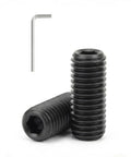 Rock Solid 5/16-18 X 1/2 Inch Set Screws 30 Pack Black Oxide 304 Stainless Steel Fasteners with hex head design and Allen wrench.