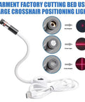 Plug And Play USB Laser Alignment Light With Slick Magnetic Mount For Sewing And Craft Cutting Delivering Crisp Red Cross Lines, showing various laser shapes.