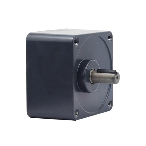 Side view of 90x90mm Flange Gearbox For AC Motors, Adjustable Speed Gear Head With 12mm Output Shaft, 5GN Reducer, fixed speed option, high efficiency.