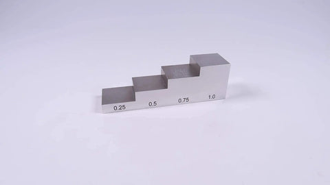 Pro Grade Four Step 1018 Steel Test Block Set With 0.25 Inch 0.5 Inch 0.75 Inch And 1 Inch Steps, ASTM E797 Certified, Includes ABS Carrying Case And Certificate, four-step steel block