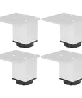 Adjustable Aluminum Alloy Cabinet Leg Set Four Piece With 15mm Height Adjustment, Square Furniture Legs in silver finish