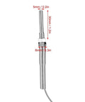 M8 Thread Type K Thermocouple with 30mm Probe, lightning fast temperature sensor for 0-400C, 5m wire shown in stainless steel.